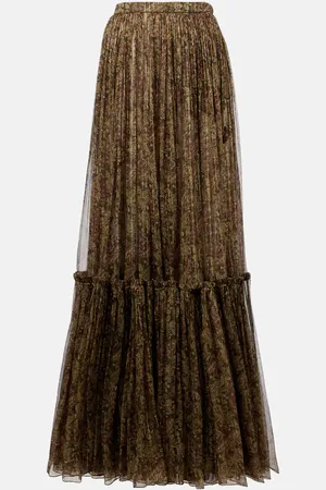 Saint Laurent Maxirock aus einem Seidengemisch