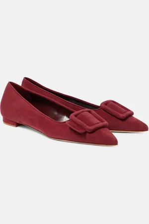 Manolo Blahnik Ballerinas Maysalepumpflat aus Veloursleder