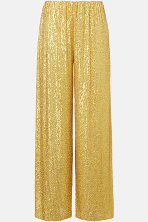 Norma Kamali Weite High-Rise-Hose mit Pailletten