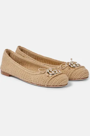 Gucci Ballerinas Marmont GG aus Häkelstrick