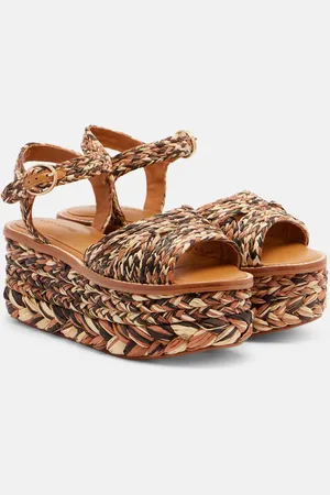 Robert Clergerie Plateausandalen Arty aus Raffiabast