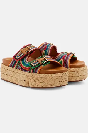 Robert Clergerie Plateausandalen Quinie aus Raffiabast