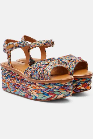 Robert Clergerie Plateausandalen Arty aus Raffiabast