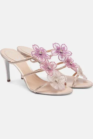 RENE CAOVILLA Sandalen Peach Flower 80 mit Kristallen
