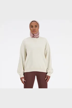 New Balance Damen Athletics French Terry Crew in , Baumwollfleece, Größe L