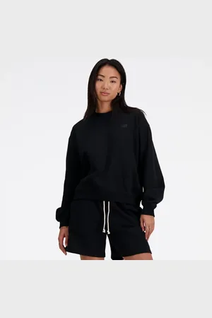 New Balance Damen Athletics French Terry Crew in , Baumwollfleece, Größe L