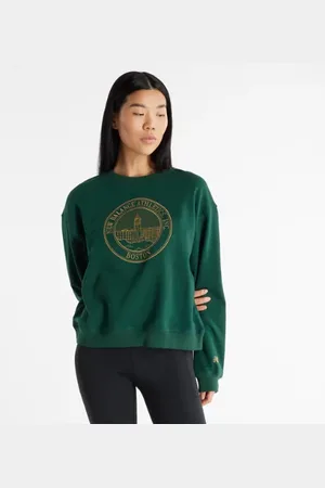New Balance Damen Athletics French Terry Crest Crew in , Cotton, Größe L