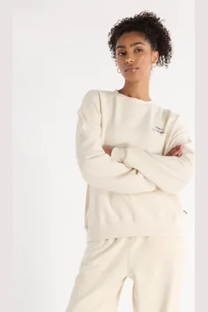 New Balance Damen French Terry Oversized Logo Crew in , Cotton Fleece, Größe 2XL