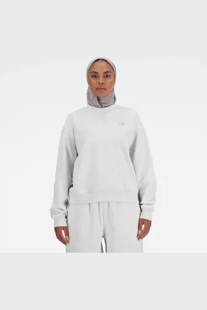 New Balance Damen Athletics French Terry Crew in , Baumwollfleece, Größe L