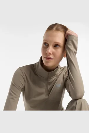 New Balance Damen Script Quarter Zip in , Polywoven, Größe L