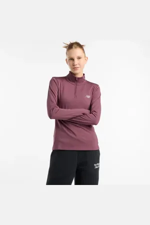 New Balance Damen Script Quarter Zip in , Polywoven, Größe L