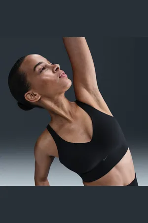 Nike Alate gepolsterter Longline-Sport-BH mit mittlerem Halt (Damen)