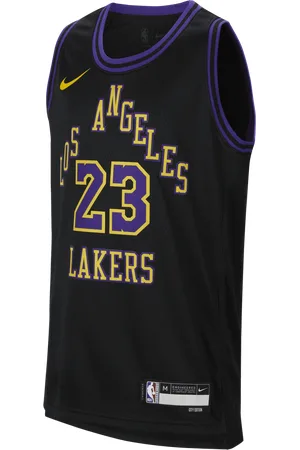 Nike LeBron James Los Angeles Lakers 2023/24 City Edition Dri-FIT NBA Swingman Trikot für ältere Kinder