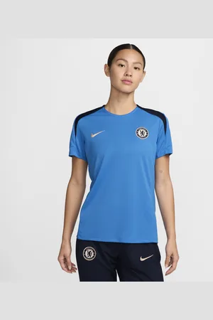 Nike FC Chelsea Strike Dri-FIT Kurzarm-Fußballoberteil aus Strickmaterial für Damen