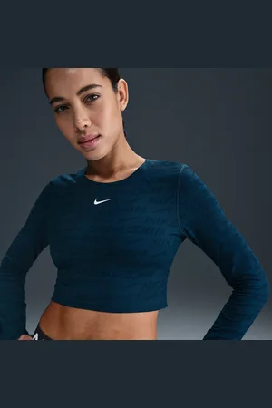 Nike Pro Dri-FIT Jacquard-Longsleeve im Crop-Design (Damen)