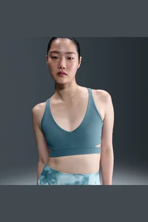 Nike Zenvy Rib gepolsterter Sport-BH mit leichtem Halt
