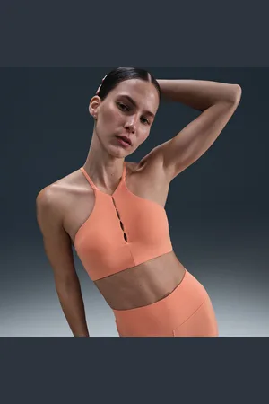 Nike One Keyhole gepolsterter Sport-BH mit leichtem Halt und hohem Ausschnitt (Damen)