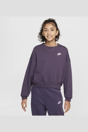 Nike Sportswear Club Fleece-Sweatshirt mit Rundhalsausschnitt und kastiger Passform (Mädchen)