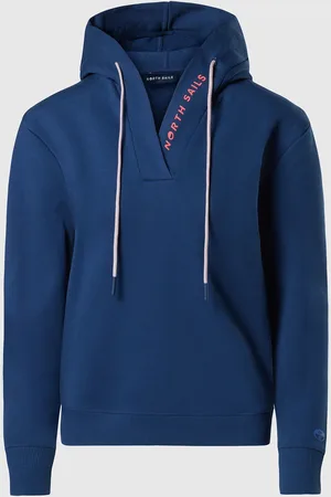 North Sails Hoodie mit V-Ausschnitt und -Print