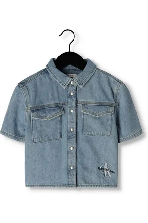 Calvin Klein Mädchen Blusen Utility Blue Ss Denim Shirt - - Größe 128