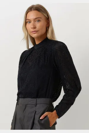 Scotch&Soda Damen Blusen Mock Neck Top With Open Back Detail - - Größe 34