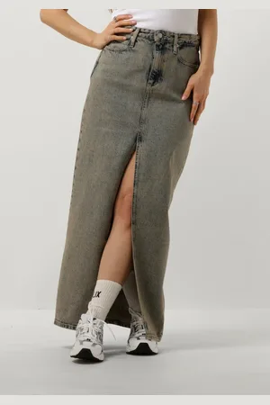 Calvin Klein Damen Röcke Front Split Maxi Denim Skirt - - Größe 25