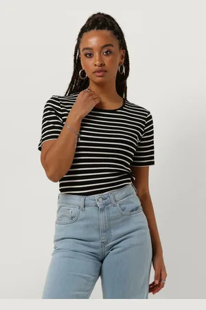 ANOTHER LABEL Damen Tops & T-Shirts Elyne Stripe T-shirt S/s - - Größe XL