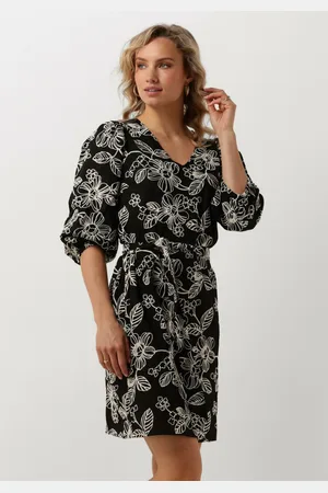 Jansen Amsterdam Damen Kleider Wge517 Embroidered Dress 3/4 Sleeve V-neck - - Größe XL