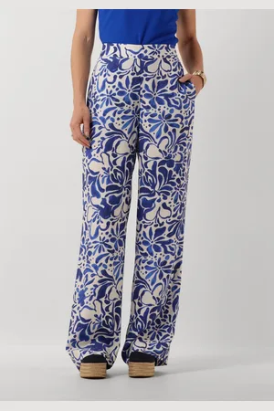 Jansen Amsterdam Damen Hosen Wbf429 Woven Printed Wide Long Pants - - Größe S