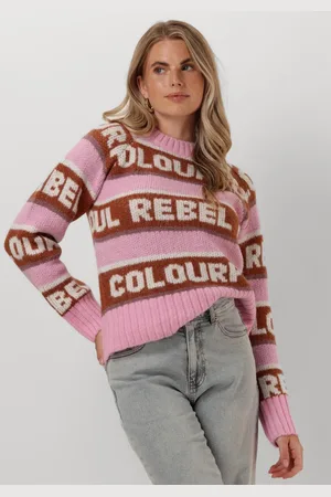 Colourful rebel Damen Pullover & Cardigans Ximenia Cr Intarsia Knitted Sweater - - Größe XL