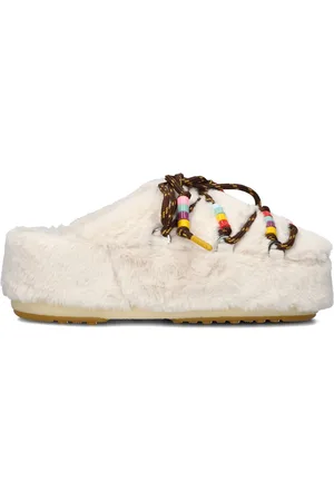 Moon Boot Damen Slipper Mule Faux Fur Beads - - Größe 37/38