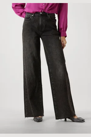 Catwalk Junkie Damen Jeans Loose Fit Jeans With Metallic Strass - - Größe 28