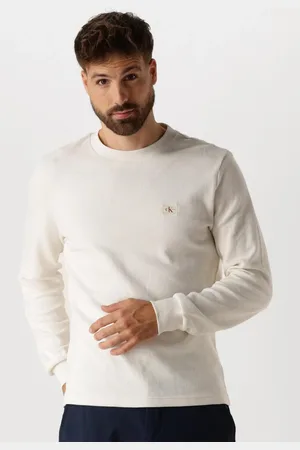 Calvin Klein Herren Pullover & Cardigans Woven Label Waffle Ls Tee - - Größe XL