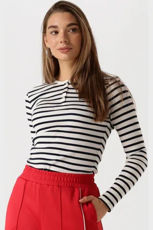 Tommy Hilfiger Damen Tops & T-Shirts Tjw Slim Button Rib C-neck Ls Ext - - Größe XL
