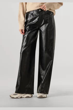 Catwalk Junkie Damen Hosen Loose Fit Textured Vegan Leather Trousers - - Größe 36