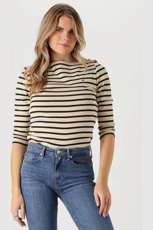 Tommy Hilfiger Damen Tops & T-Shirts Slim Cody Boat-nk 3/4slv - - Größe XL
