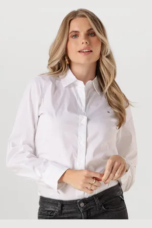 Tommy Hilfiger Damen Blusen Ess Poplin Regular Shirt - - Größe 34