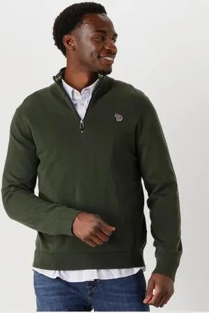 Paul Smith Herren Pullover & Cardigans Mens Sweater Zip Neck Zeb Bad - - Größe XL