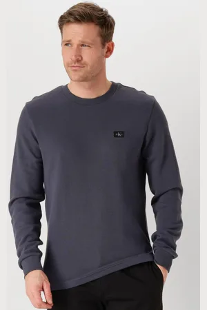 Calvin Klein Herren Pullover & Cardigans Woven Label Waffle Ls Tee - - Größe XL