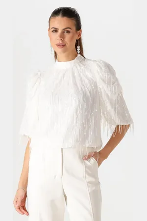 Y.A.S Damen Brautmode Yasbolina Ss Top - - Größe 34