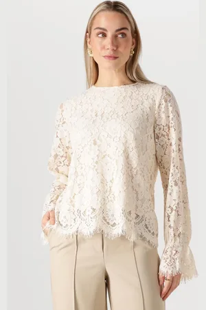 Y.A.S Damen Tops & T-Shirts Yasperla Ls Lace Top S. Noos - - Größe XS