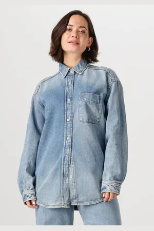 Tommy Hilfiger Damen Blusen Relaxed Fit Overshirt Ai6037 Ext - - Größe XL