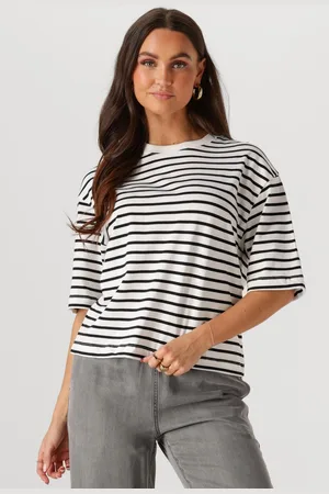 Catwalk Junkie Damen Tops & T-Shirts Loose Fit Stripe Tshirt - - Größe 36