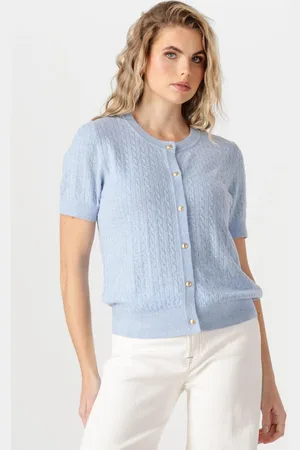 Tommy Hilfiger Damen Tops & T-Shirts Mini Cable C-nk Cardi Ss - - Größe XL