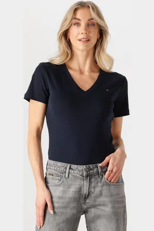 Tommy Hilfiger Damen Tops & T-Shirts New Slim Cody V-nk Ss - - Größe XL