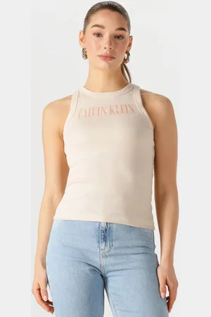 Calvin Klein Damen Tops & T-Shirts Varsity Rib Tank - - Größe XL