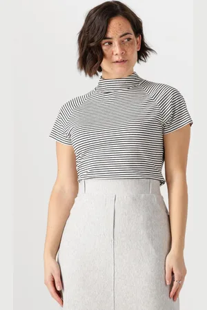Jansen Amsterdam Damen Tops & T-Shirts Gaia Shirt Vs 382 Cap Sleeve Turtle Neck - - Größe XL