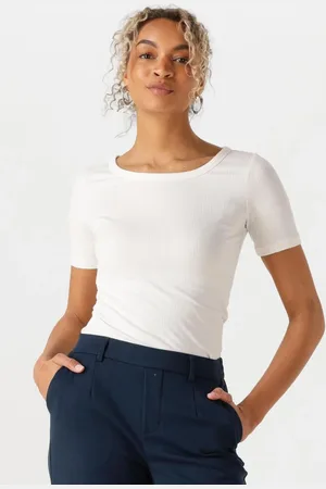 Tommy Hilfiger Damen Tops & T-Shirts Slim 5x2 Rib C-nk Ss - - Größe XL