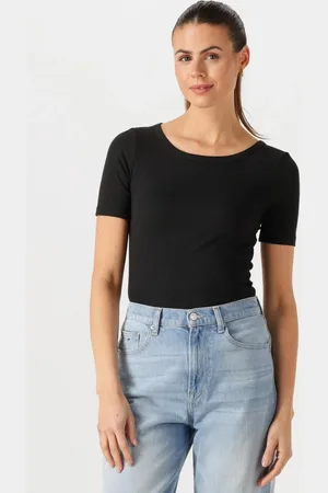 Tommy Hilfiger Damen Tops & T-Shirts Slim 5x2 Rib C-nk Ss - - Größe XL