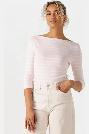 Tommy Hilfiger Damen Tops & T-Shirts Slim Cody Boat-nk 3/4slv - - Größe XL